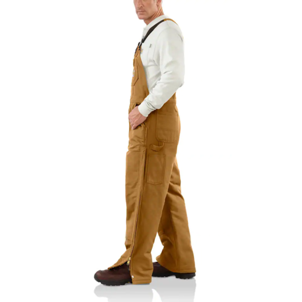 Carhartt Quilt-Lined FR Duck Bib Overall in Carhartt Brown